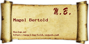 Magel Bertold névjegykártya